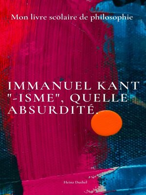 cover image of Mon livre scolaire de philosophie IMMANUEL KANT